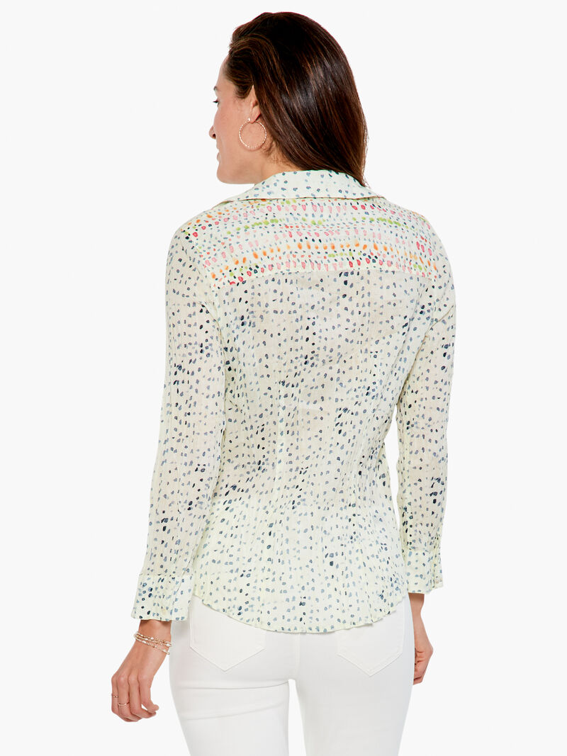 Woman Wears Dotty Crinkle Top image number 2