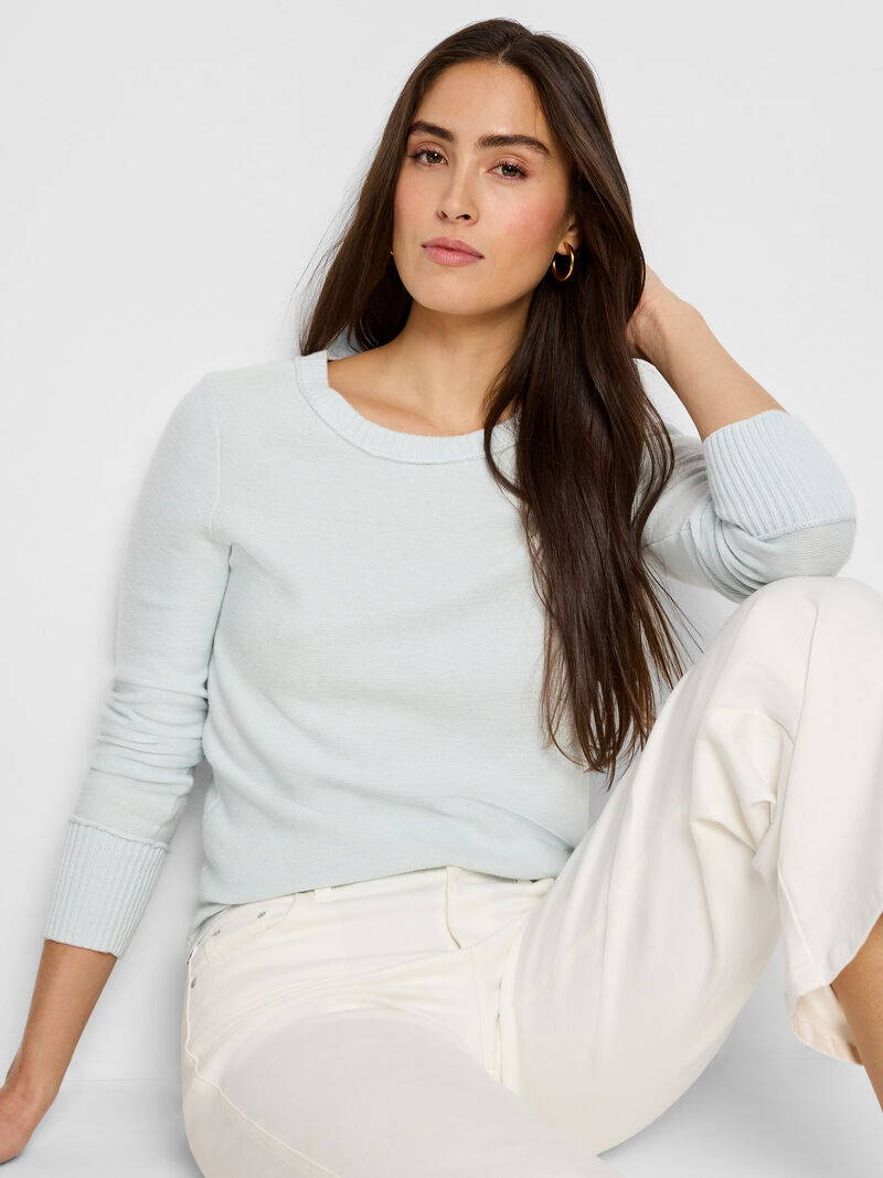 Woman Wears Baby Garter Crew Neck Sweater image number 1