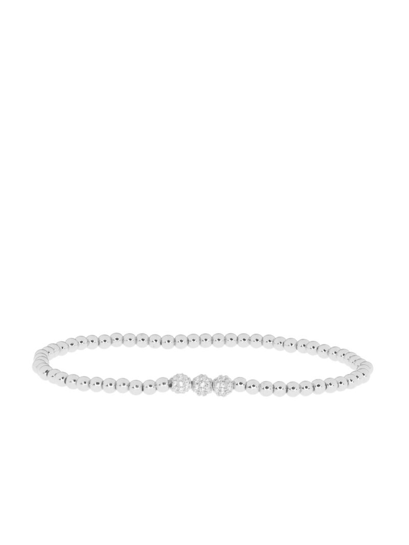 Woman Wears Marlyn Schiff - Silver Bracelet With Beads image number 0