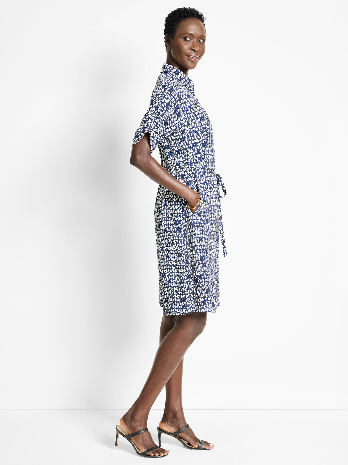 Etched Angles Belted Devon Dress