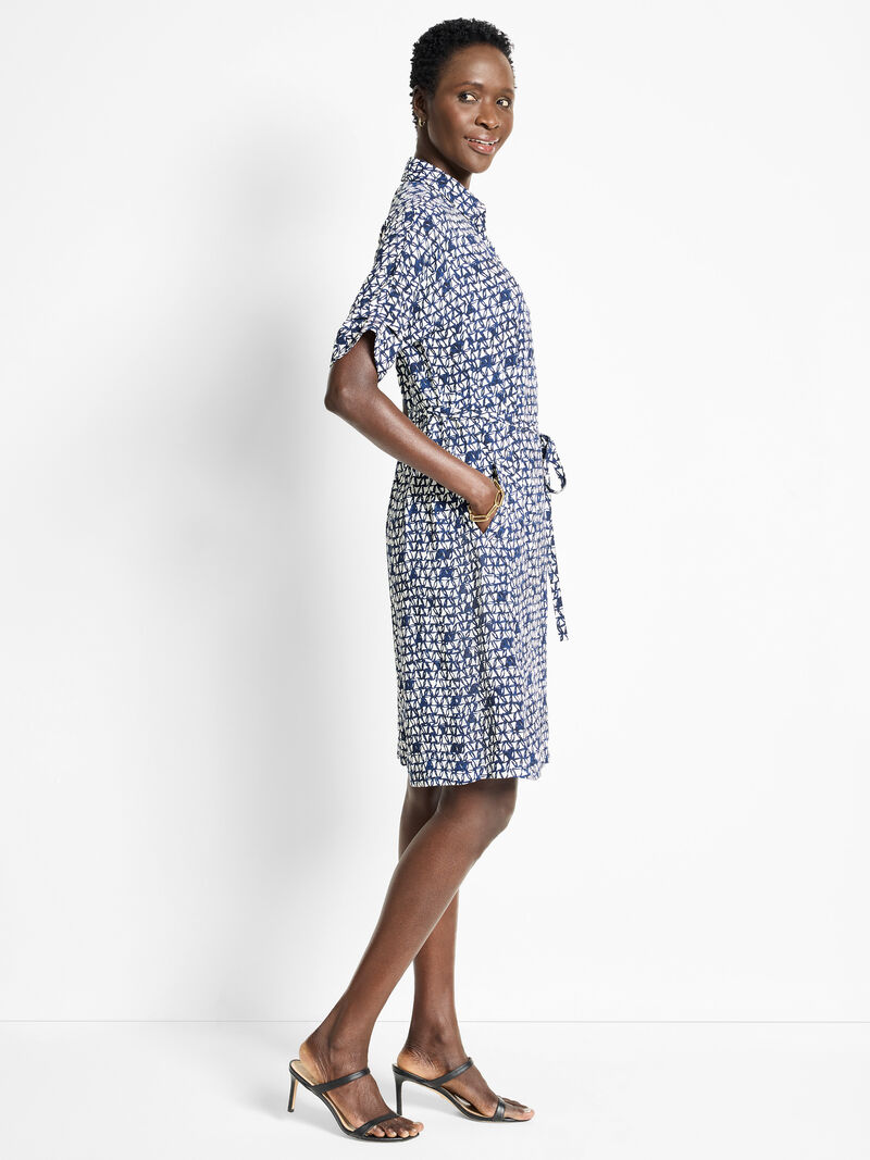 Etched Angles Belted Devon Dress