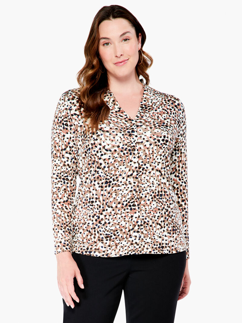 Woman Wears Forest Spot Top image number 0