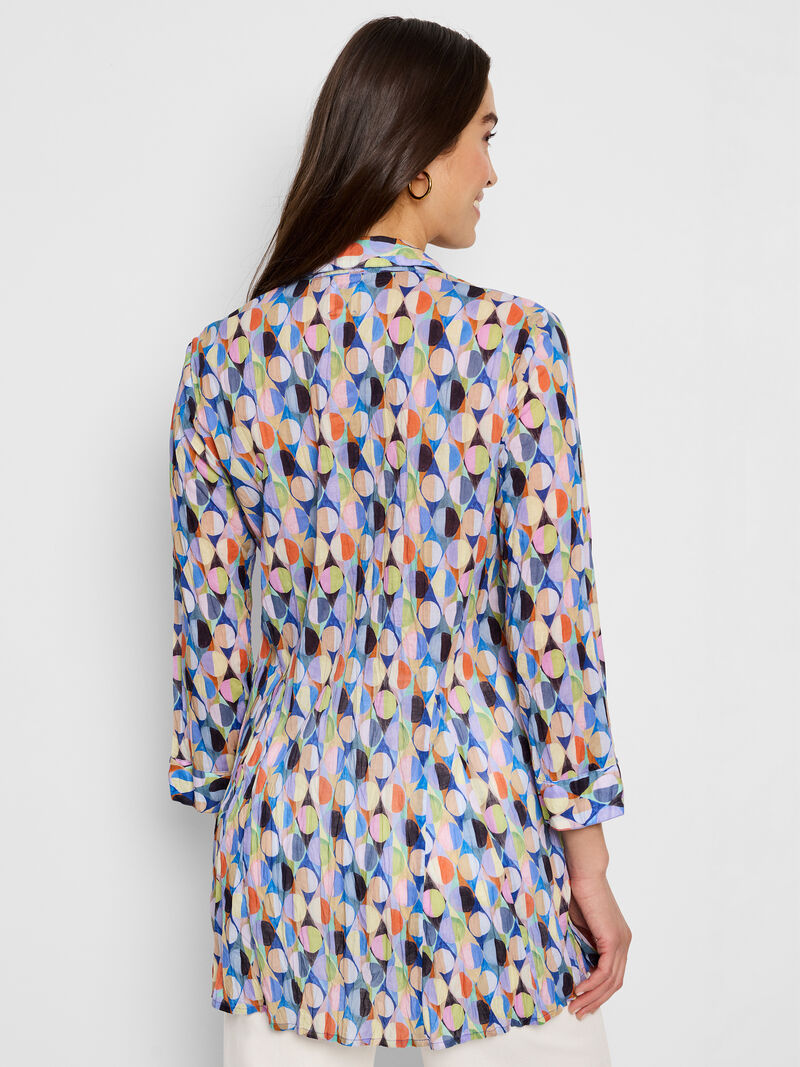 Woman Wears Social Circles Long Crinkle Shirt image number 3