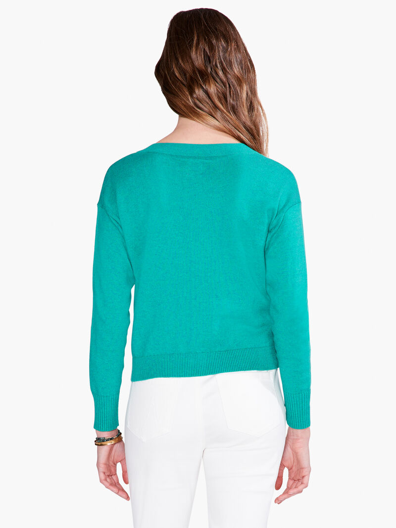 Woman Wears Shorty V Sweater image number 2