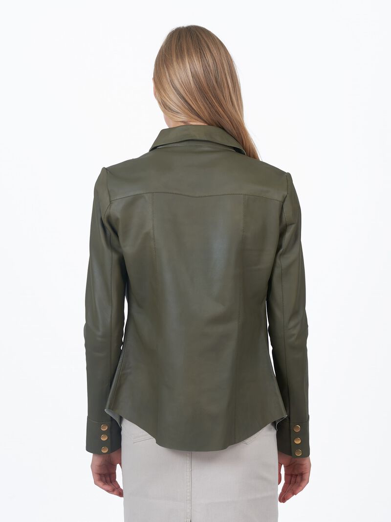 Woman Wears JKT - Robin Matte Leather Jacket image number 2