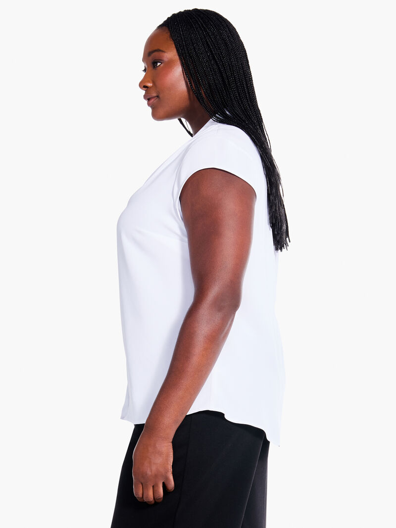 Woman Wears Cap Sleeve Day To Night Top image number 1