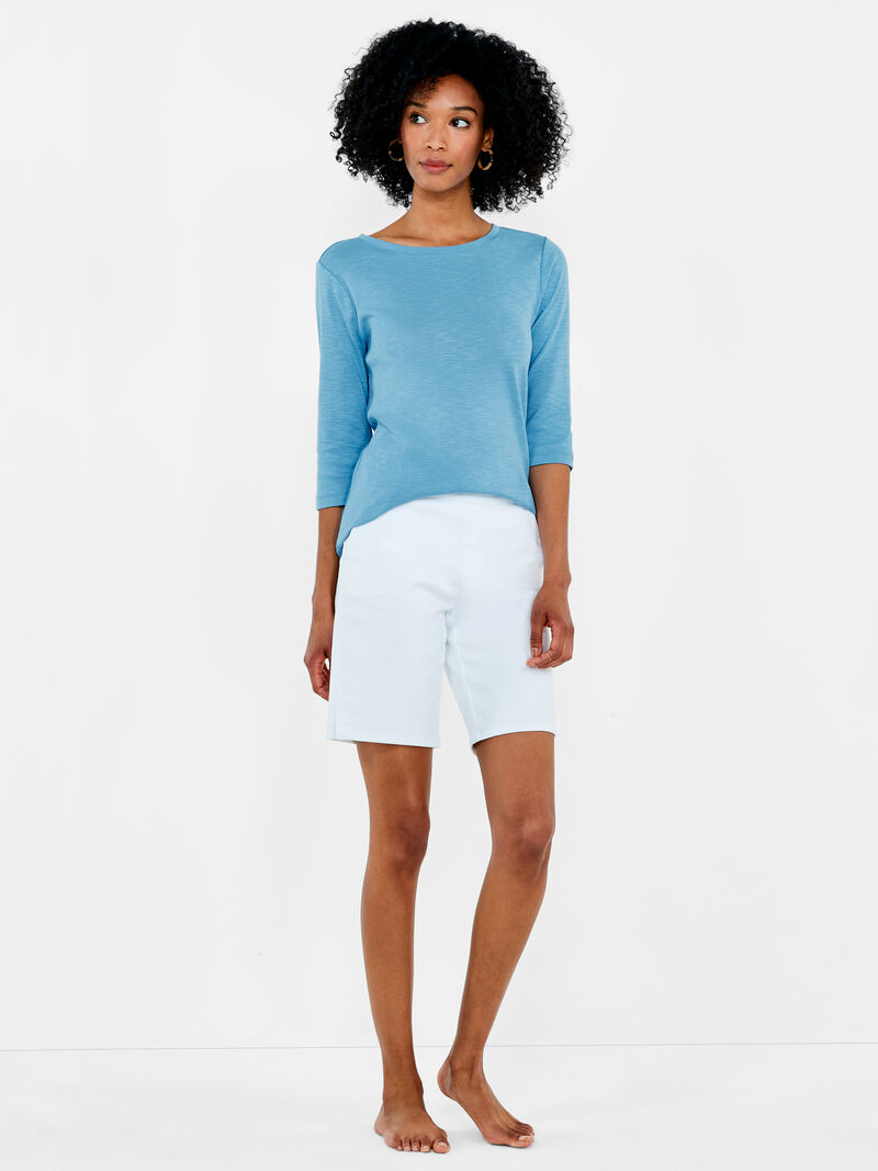 Woman Wears NZT 3/4 Sleeve Boat Tee image number 3