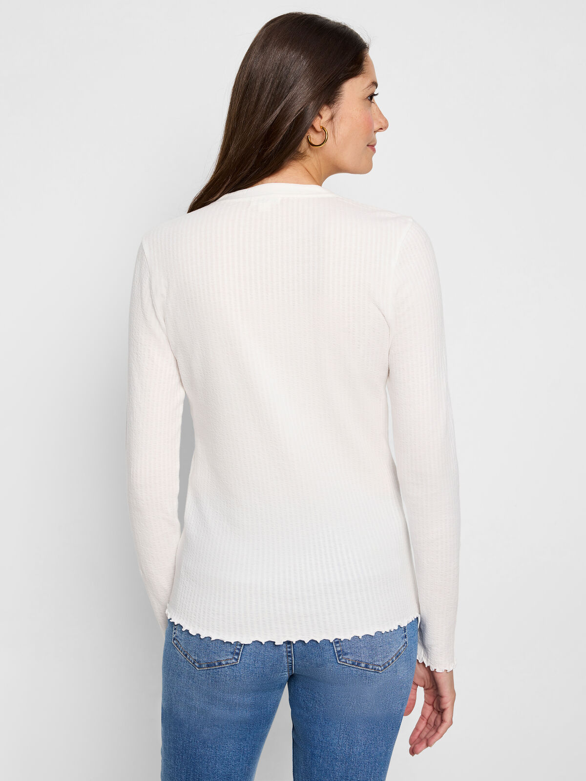 NZT Seersucker Long Sleeve Henley