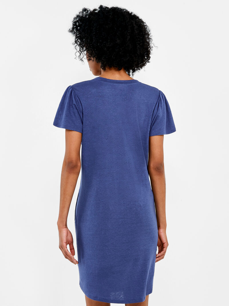 Woman Wears NZT Flutter Sleeve Scoop Neck Dress image number 2