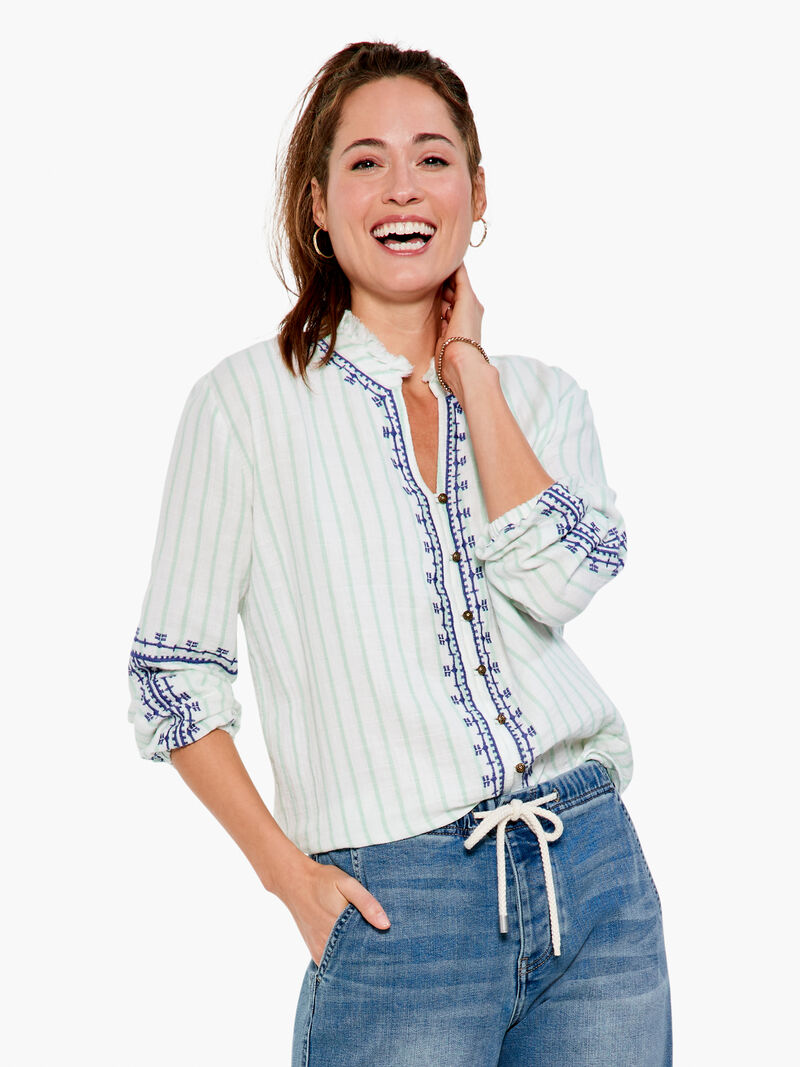 
                    Embroidered Terrace Top