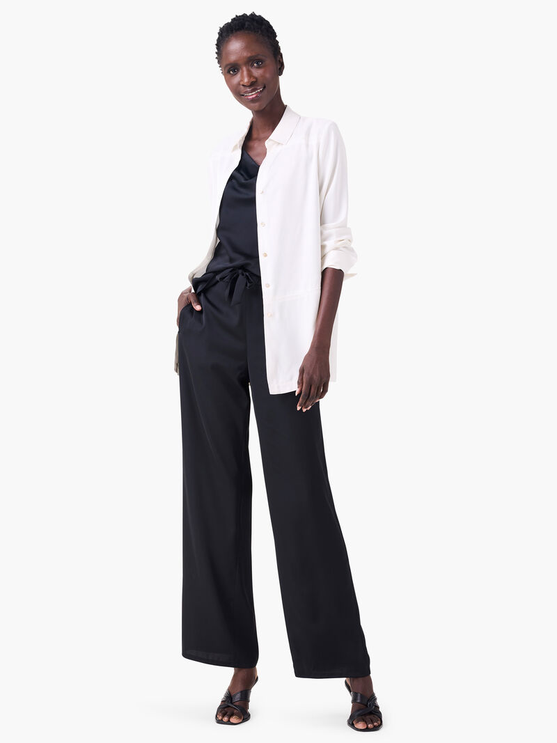 Woman Wears Crepe Drape Tank image number 2