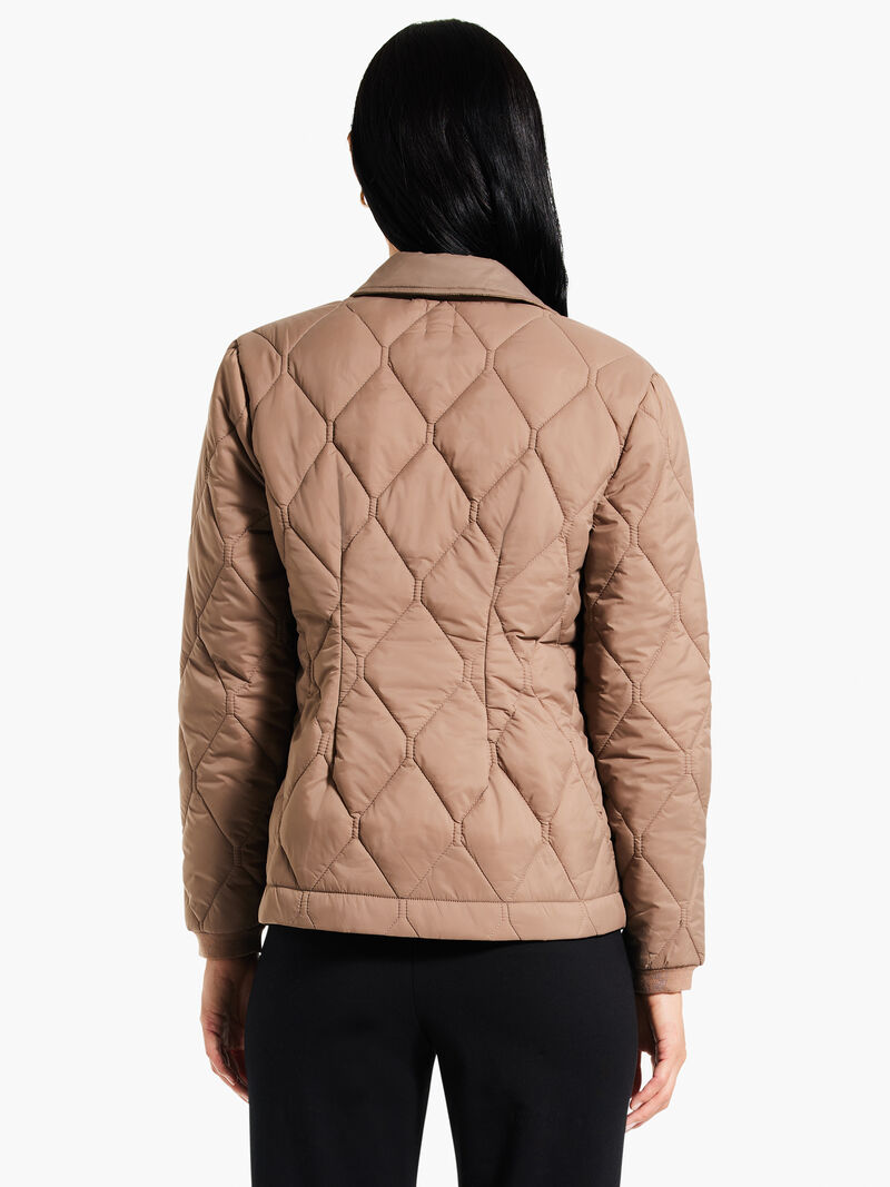 Woman Wears Knit Trim Puffer Jacket image number 2