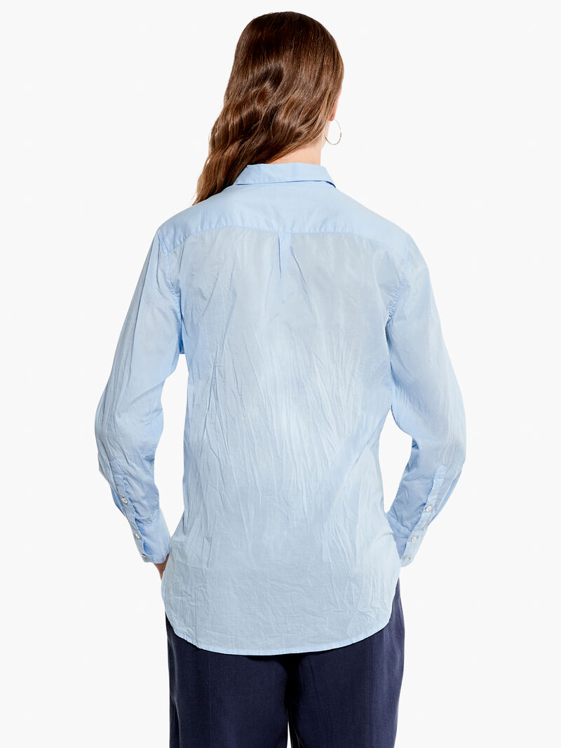 Woman Wears Cotton Boyfriend Shirt image number 2