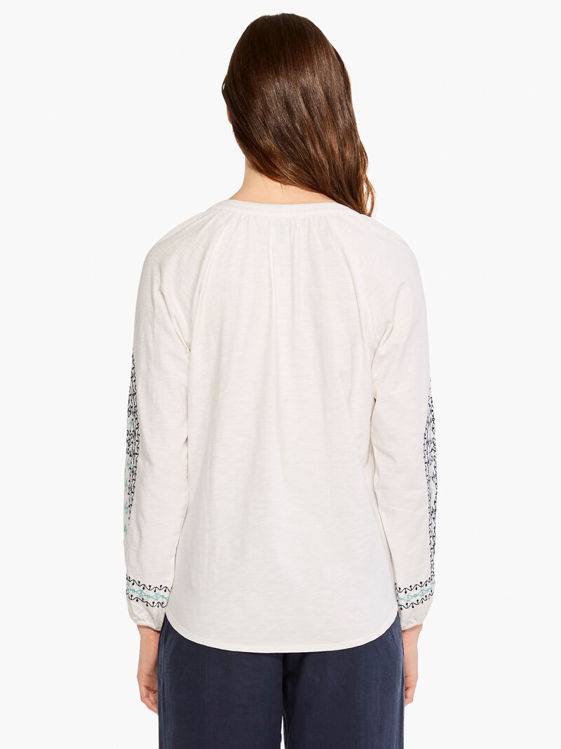 Woman Wears Embroidered Solstice Top image number 2
