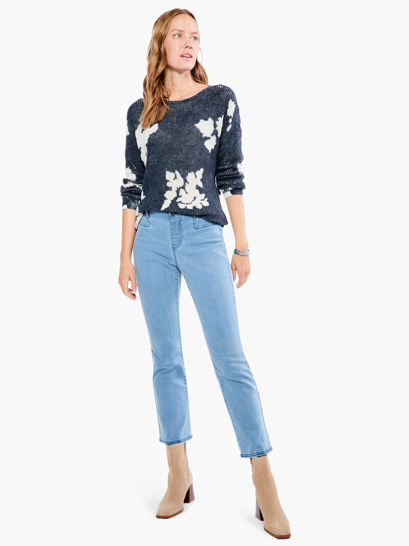 Woman Wears Scattered Florals Sweater image number 3