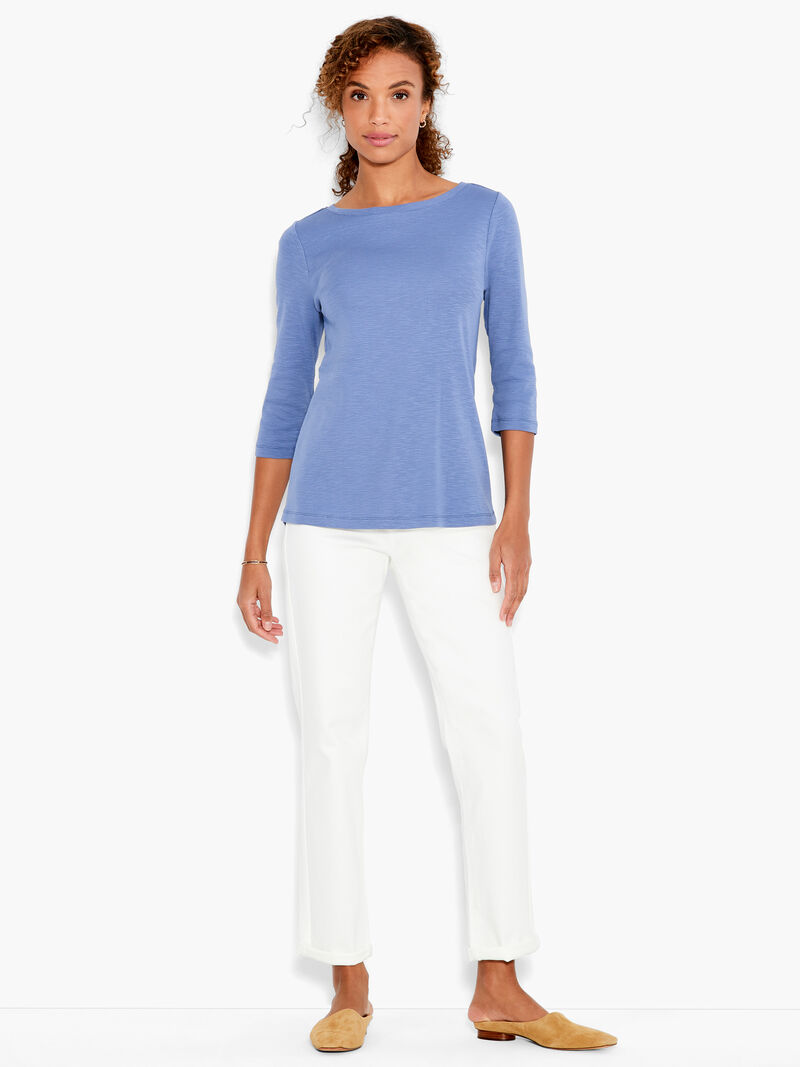 Woman Wears NZT 3/4 Sleeve Boat Tee image number 3