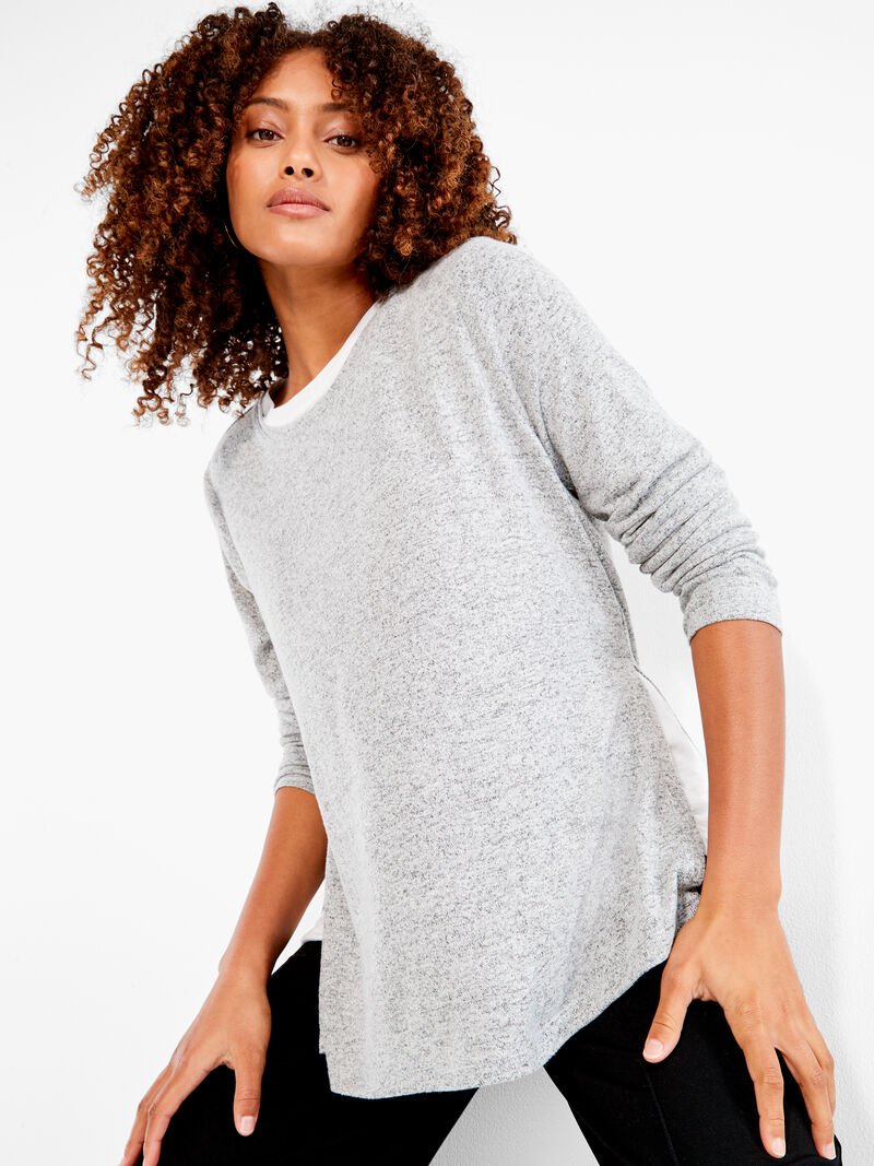 Woman Wears NZT Sweet Dreams Long Sleeve Double Layer Tee image number 4
