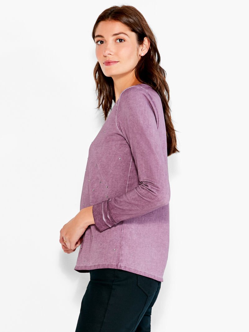 Woman Wears NZT Long Sleeve Crew Sparkle Tee image number 1