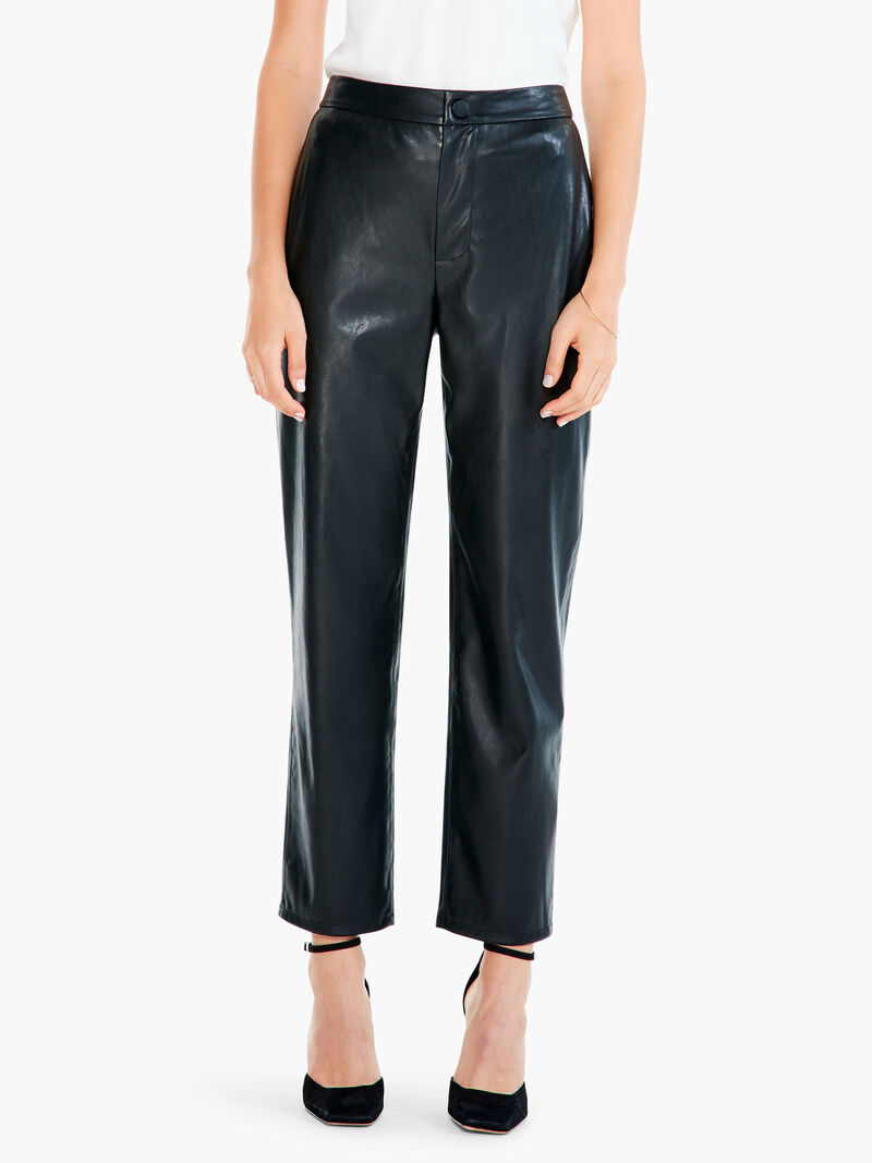Faux Leather Straight-Leg Trouser