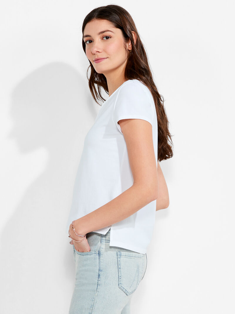 Woman Wears NZT Short Sleeve Roll V Tee image number 1