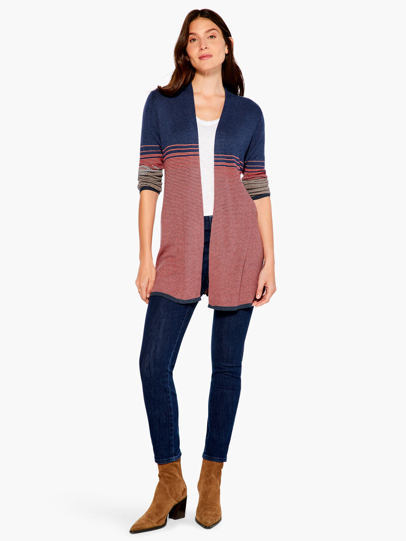 Woman Wears Ombre Twirl Cardigan image number 4