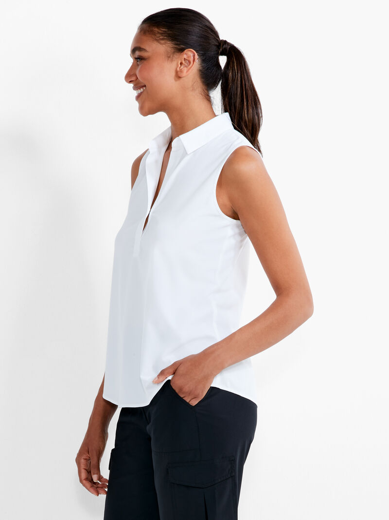 Woman Wears Tech Stretch Collared Tank image number 1
