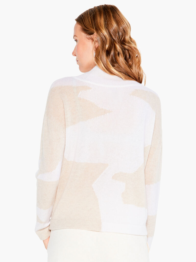 Woman Wears Cascading Blues Cashmere Sweater image number 2