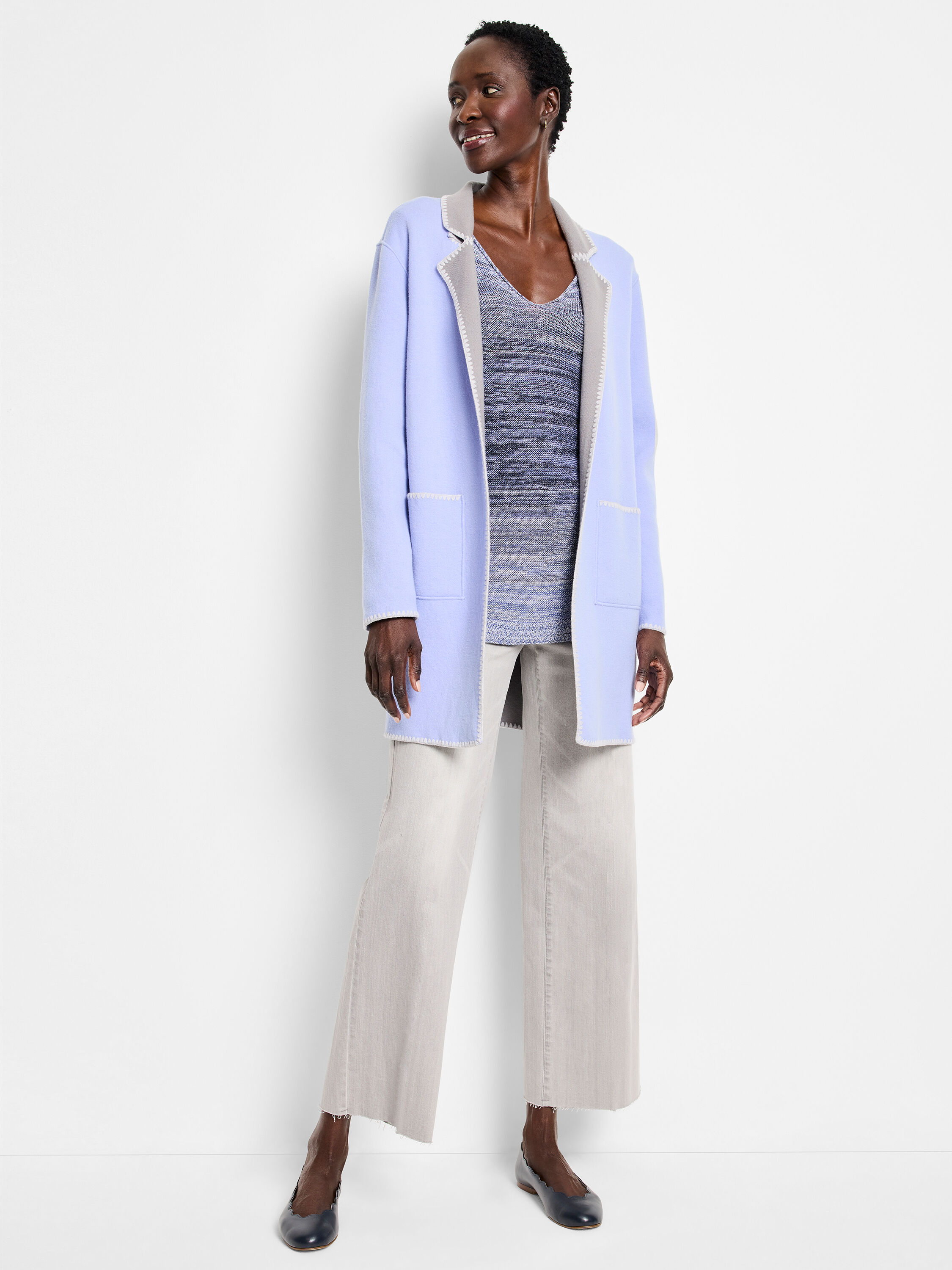 信頼も厚い Cool Nights Reversible Knit Jacket | NIC+ZOE ニット/セーター