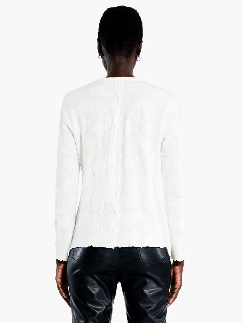 Woman Wears Lace Knit Tee image number 2