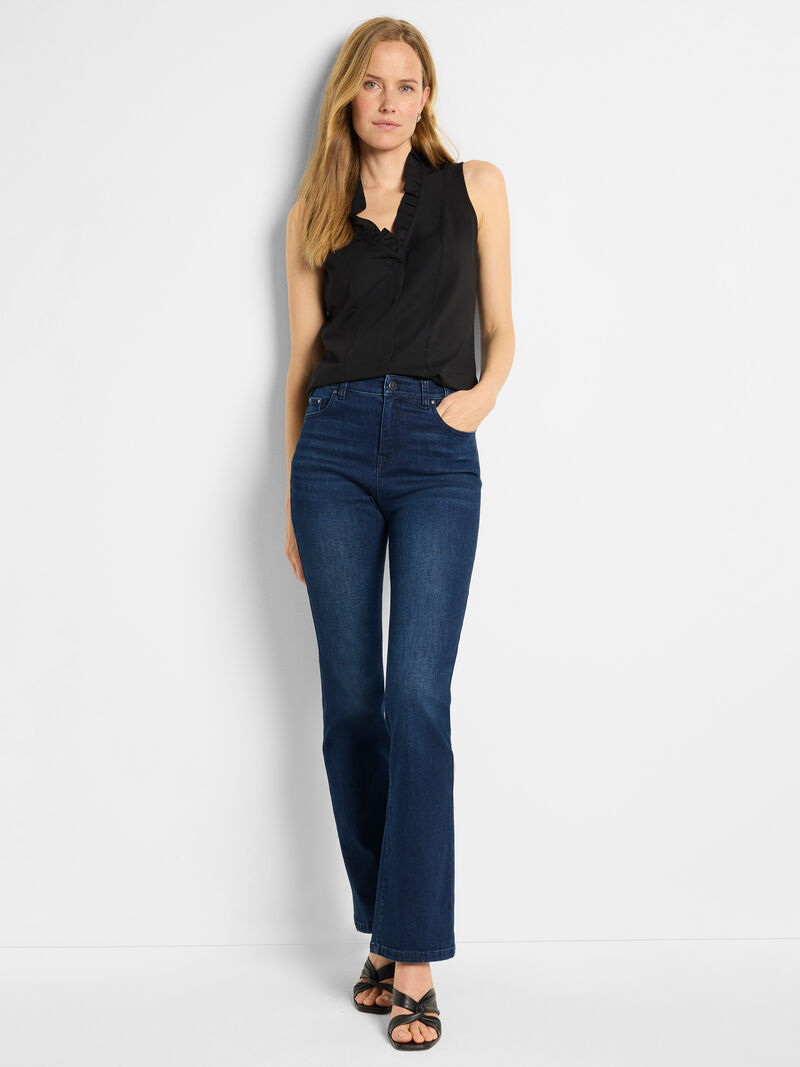Woman Wears Ruffled Around Tank image number 1