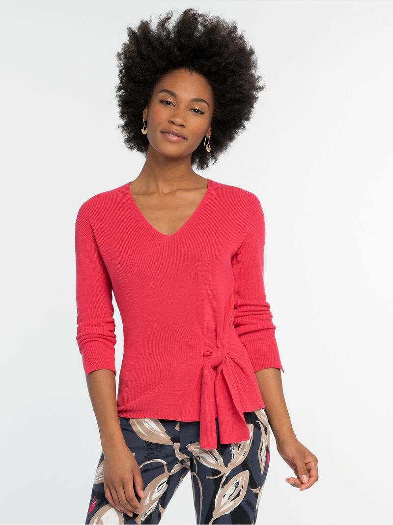 Woman Wears Flaunt Tie Sweater image number 0