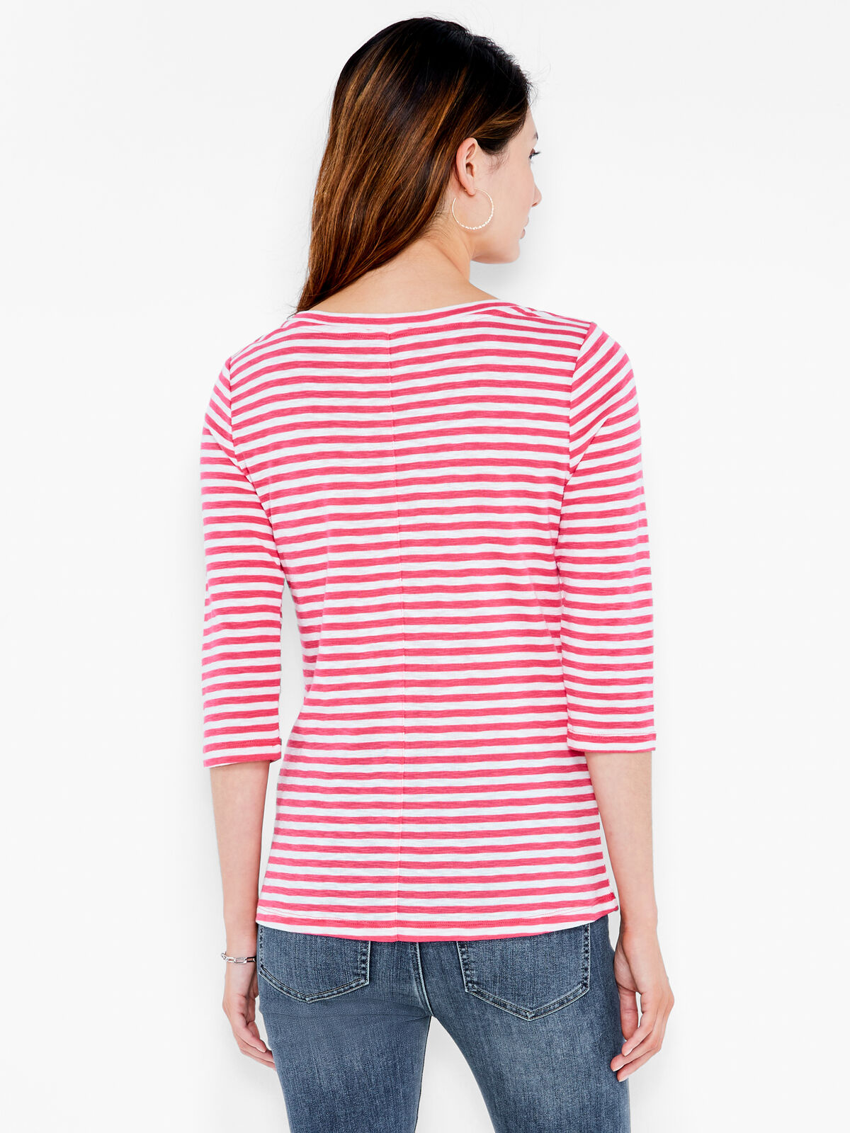 NZT 3/4 Sleeve Stripe Boat Tee