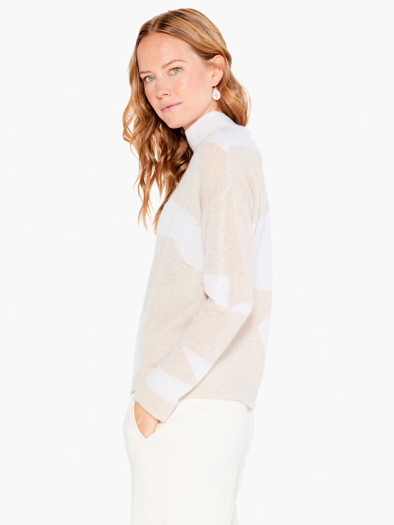 Cascading Blues Cashmere Sweater