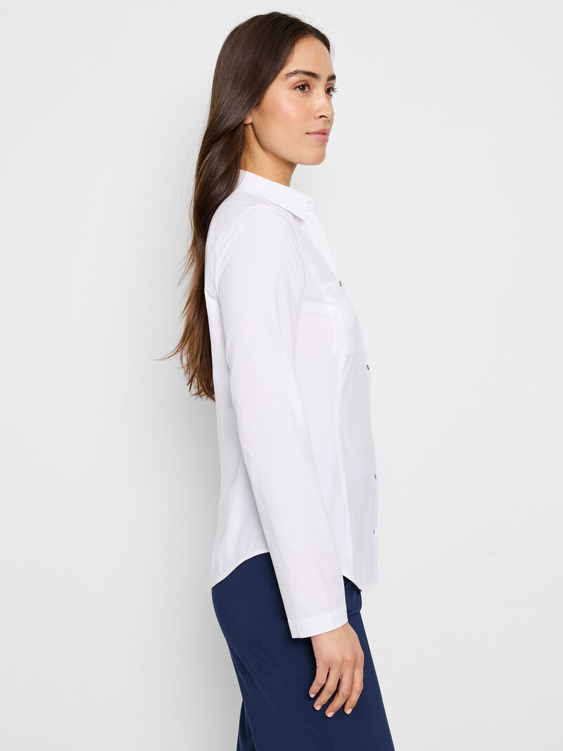 Woman Wears Snap Front Tech Stretch Shirt image number 2