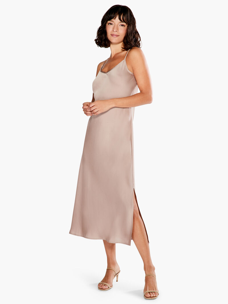 Woman Wears Crepe Slip Dress image number 3