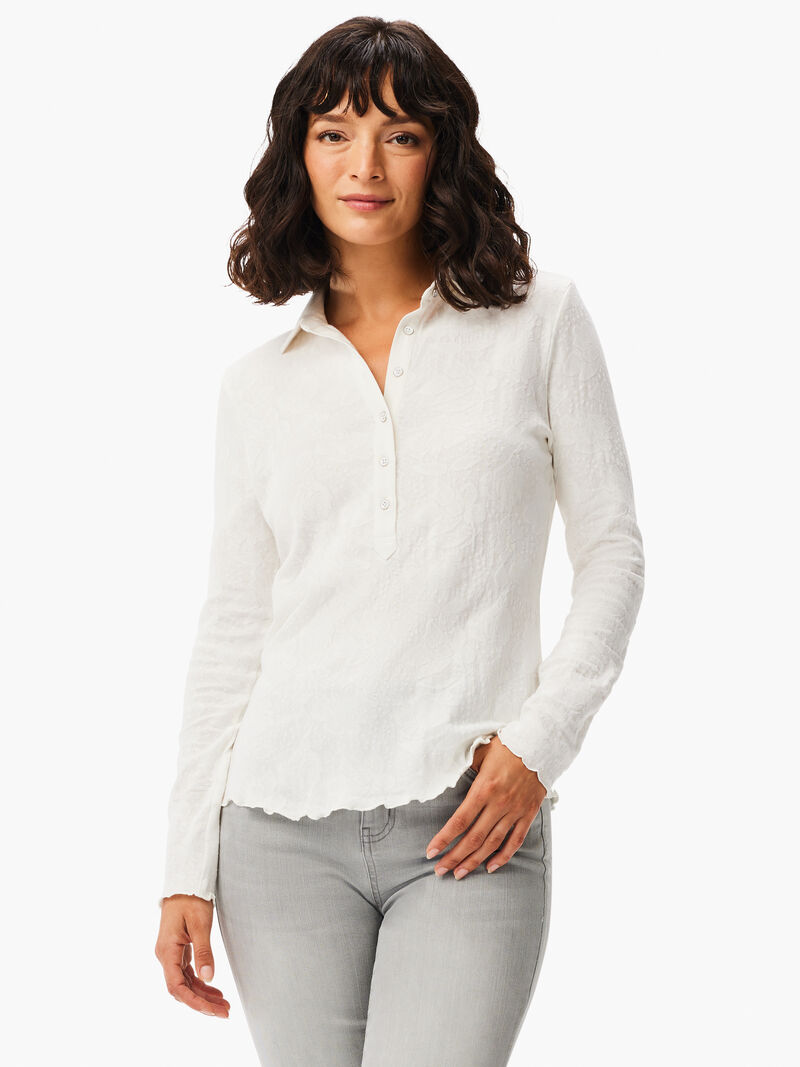 Lace Knit Collared Top