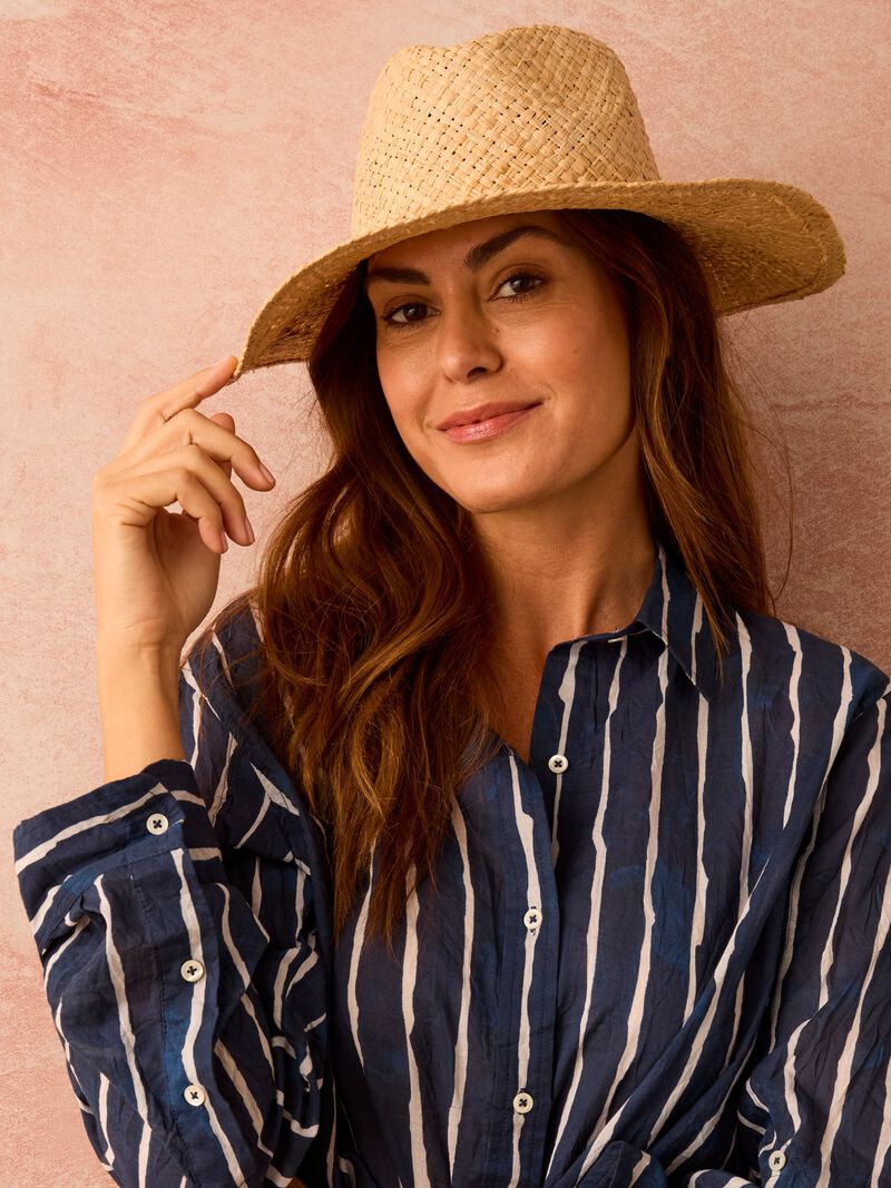 Woman Wears Hat Attack - Quinn Rancher Hat W/ Gold Chain image number 0