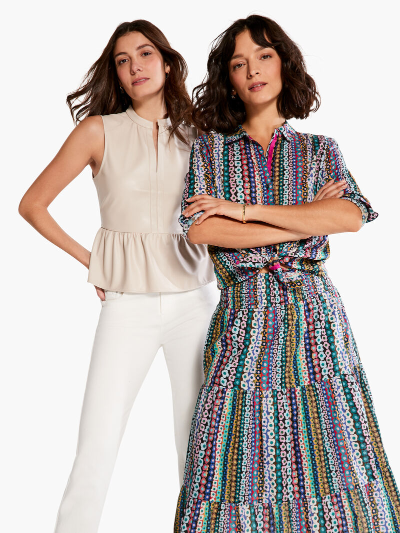 Woman Wears Flower Field Crinkle Shirt image number 5