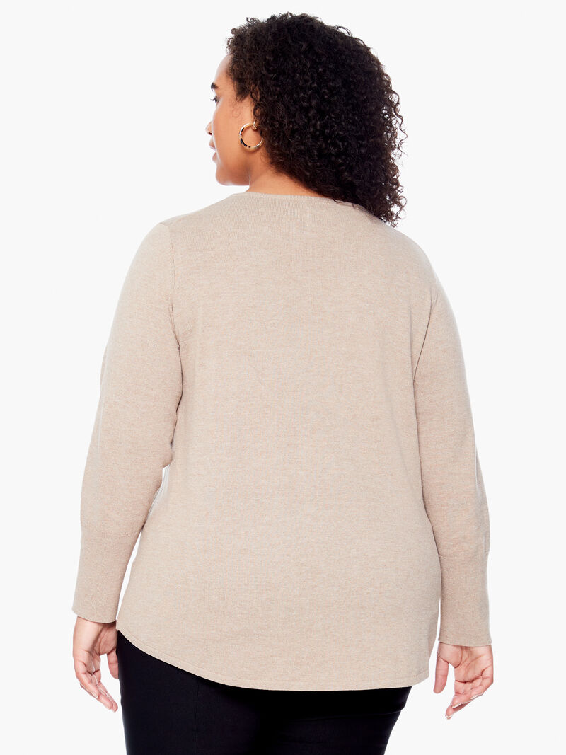 Woman Wears Vital V Neck Sweater image number 2