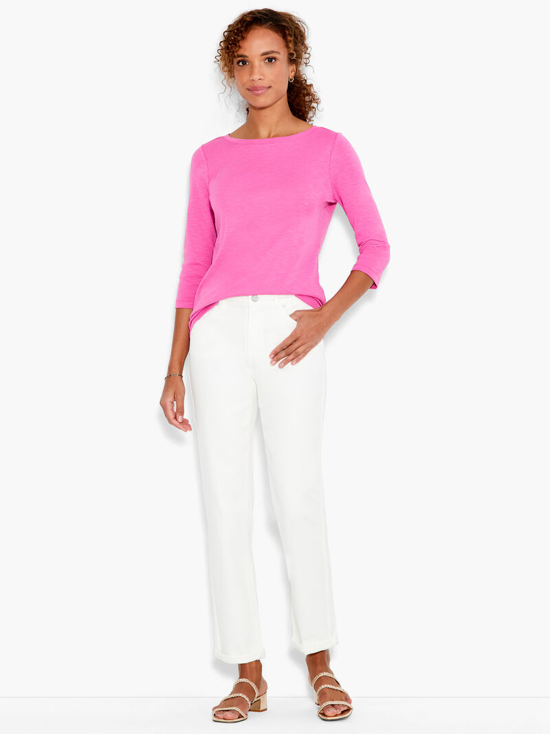 Woman Wears NZT 3/4 Sleeve Boat Tee image number 3