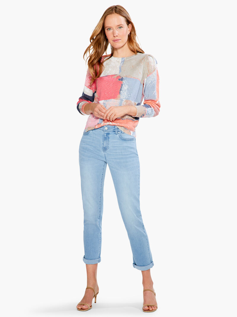 Woman Wears Printed Geo Sweater image number 3