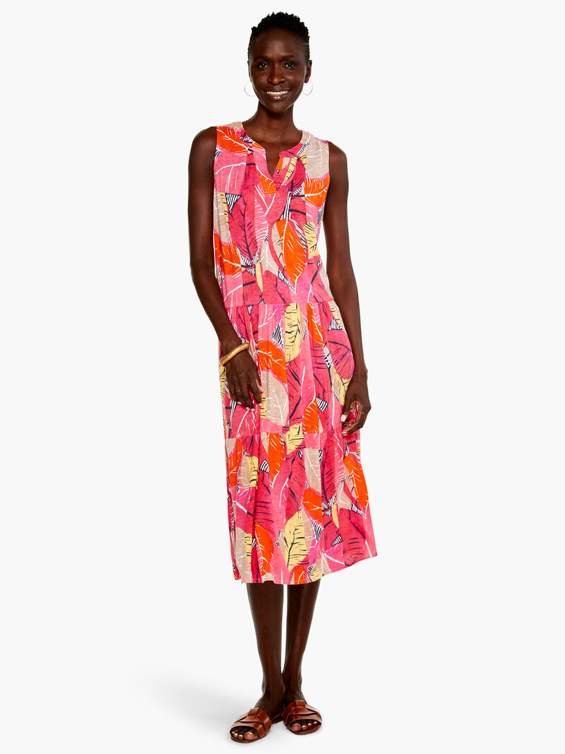 Woman Wears Feather Leaves Dress image number 4