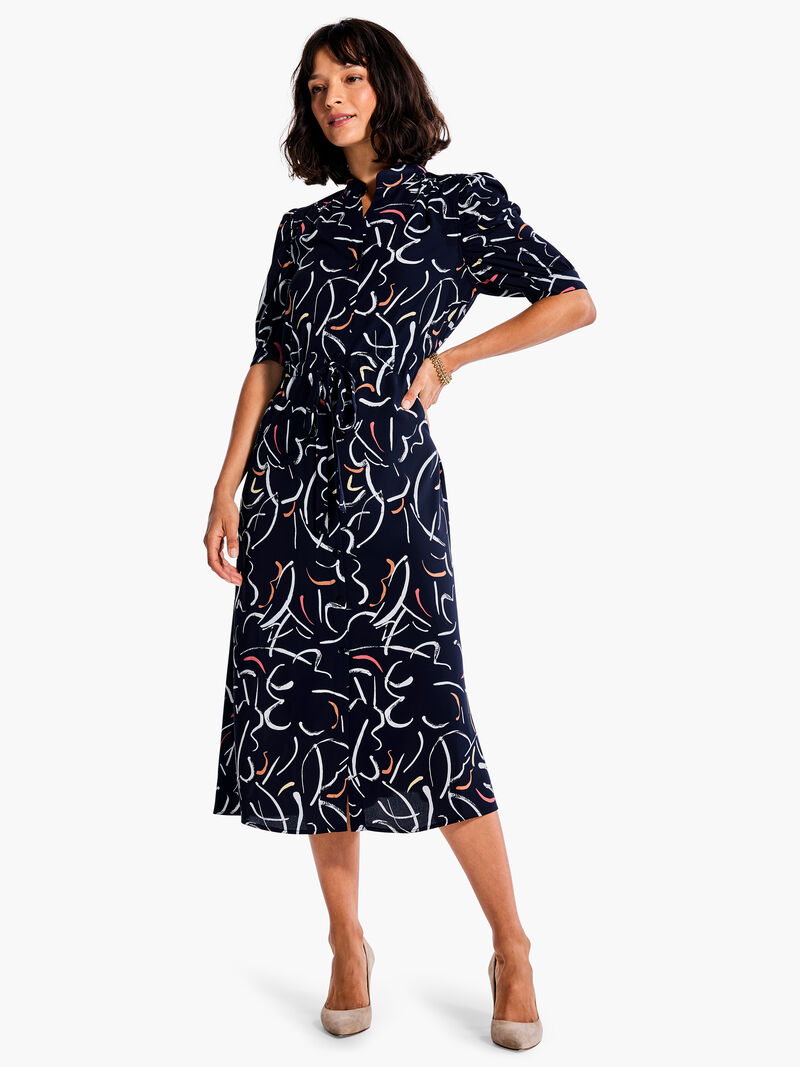 Woman Wears Doodle Clouds Dress image number 0