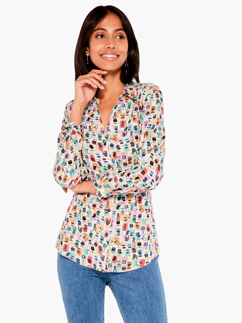 Woman Wears Have A Seat Live In Shirt image number 0