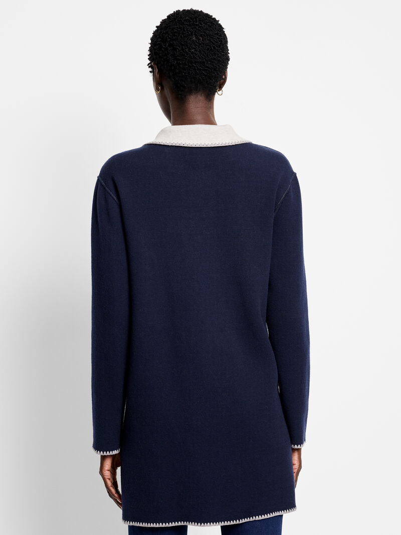 Woman Wears Cool Nights Reversible Knit Jacket image number 4