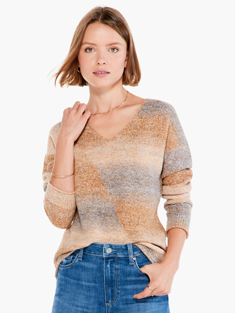 Woman Wears Sunset Mix Sweater image number 0
