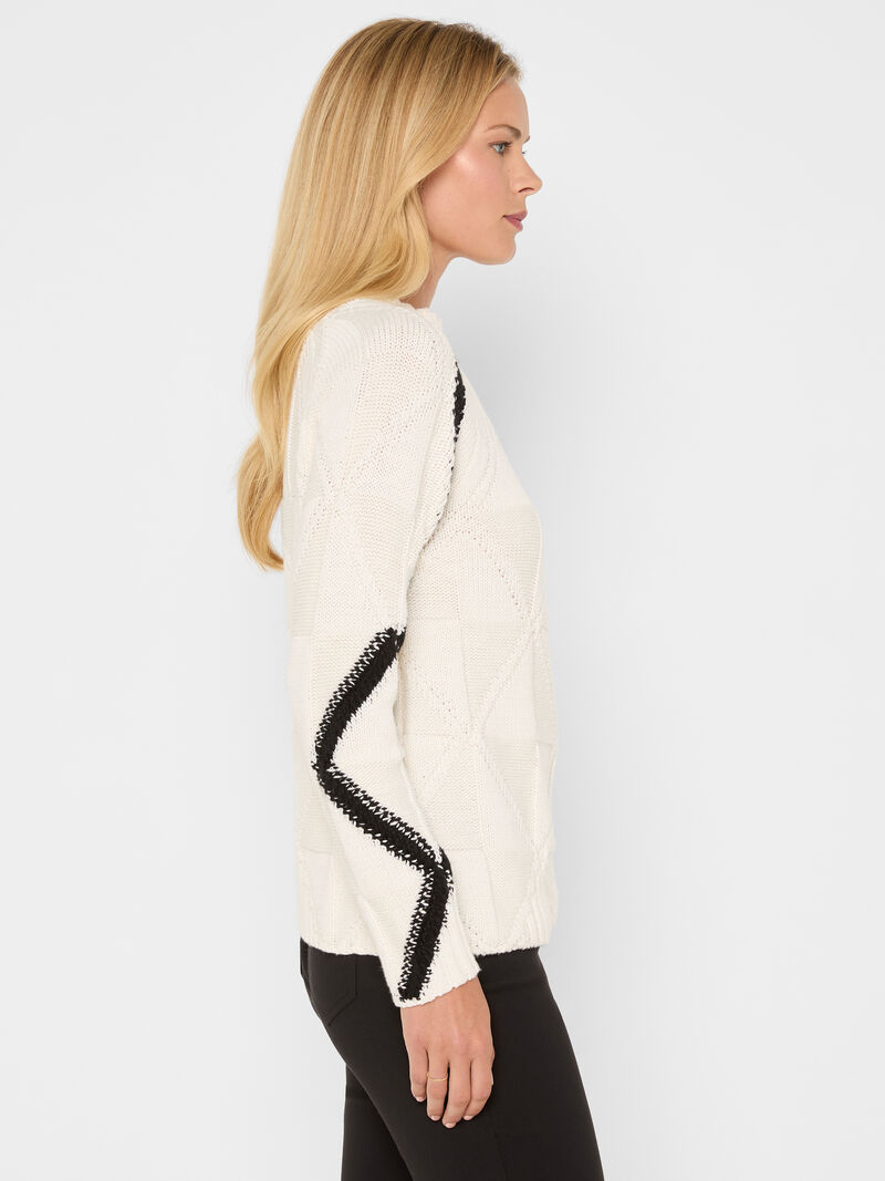 Woman Wears Dashing Diamonds Sweater image number 4