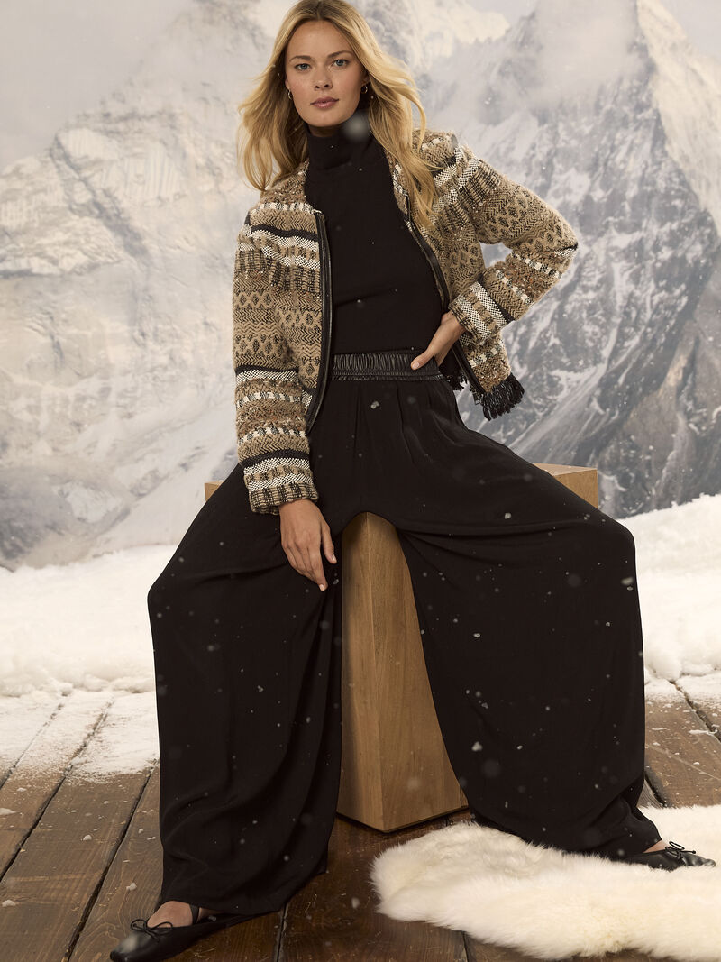 Woman Wears Perfect Knit Rib Turtleneck Tank image number 7