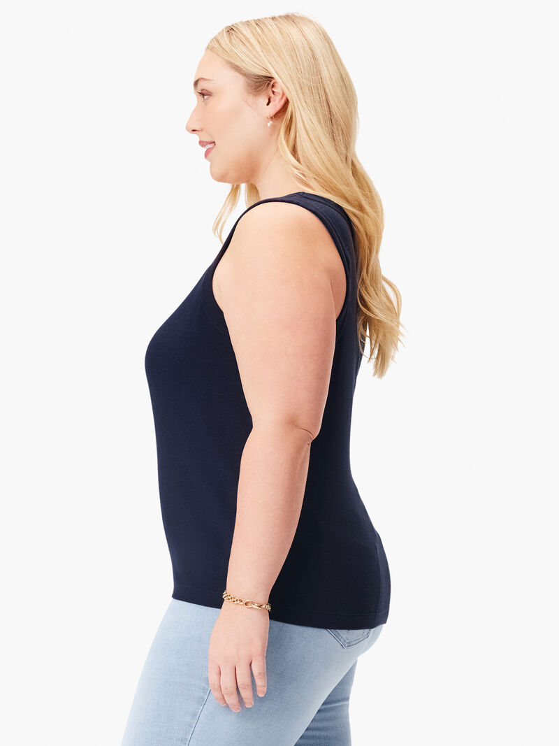 Woman Wears Perfect Knit Rib Scoop Tank image number 1