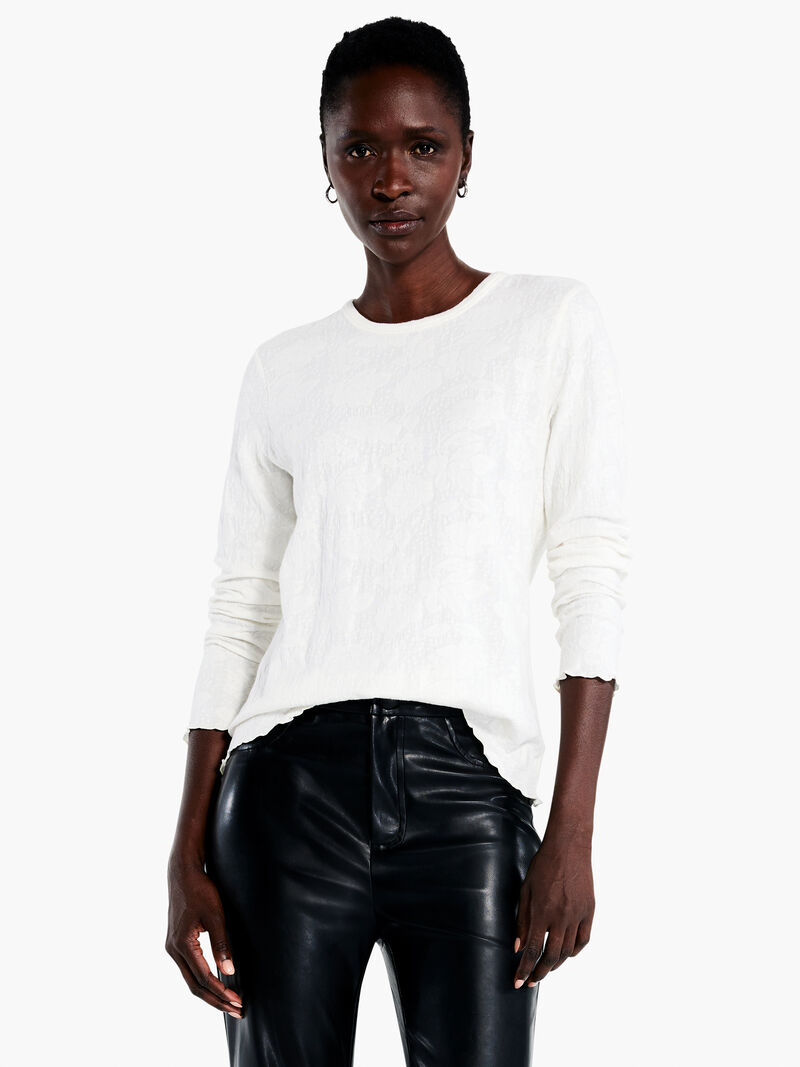 Woman Wears Lace Knit Tee image number 0